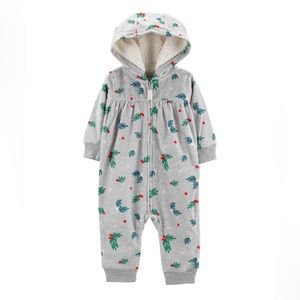 Carters Baby Holly Fleece Zip Up Jumpsuit 6 months
